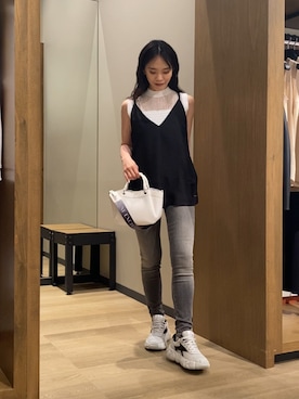 「armaniexchange」｜「アイテム（キャミソール）」を使った、yokoさん（レディース・162cm）の夏コーディネート