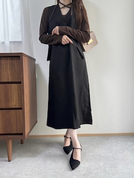 「アイテム（ジャンパースカート）」を使った、minamii.__さん（レディース・164cm）の秋コーディネート