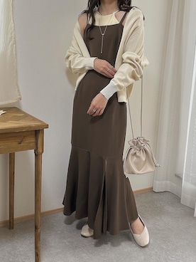 「アイテム（ワンピース/ドレス）」を使った、minamii.__さん（レディース・163cm）の秋コーディネート