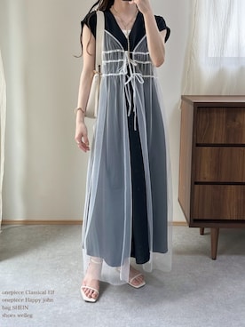 「classicalelf（クラシカルエルフ）のアイテム（ワンピース/ドレス）」を使った、minamii.__さん（レディース・163cm）の夏コーディネート
