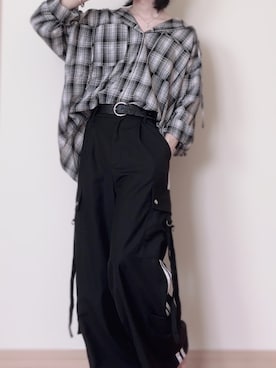「アイテム（カーゴパンツ）」を使った、なおさん（メンズ・165cm）の夏コーディネート
