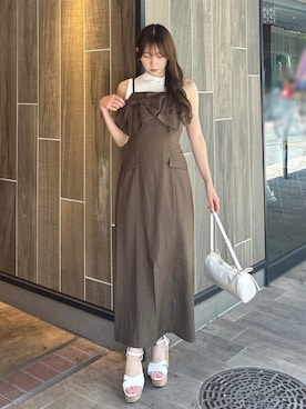 「ノースリーブニット」｜kahoさん（レディース・154cm）の夏コーディネート