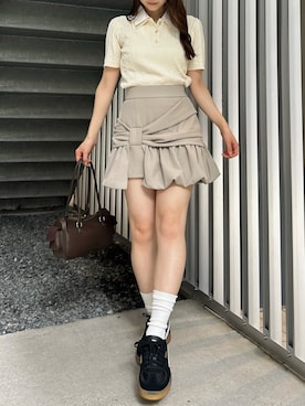 「バルーンスカート」｜kahoさん（レディース・154cm）の夏コーディネート