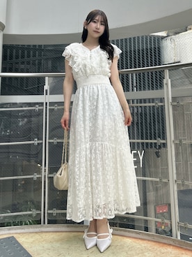 「結婚式」｜「アイテム（ワンピース）」を使った、kahoさん（レディース・154cm）の夏コーディネート