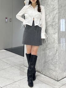 【SALE】　dazzlin ダブルファスナーギャザーシャツ　0225204003 ダブルファスナーギャザーシャツ[品番：MKSW0061625]｜dazzlin