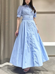 dazzlin コルセットスウィッチングシャツワンピース ネイビー Sサイズ POLOBCSコラボ】コルセットスウィッチングシャツワンピース