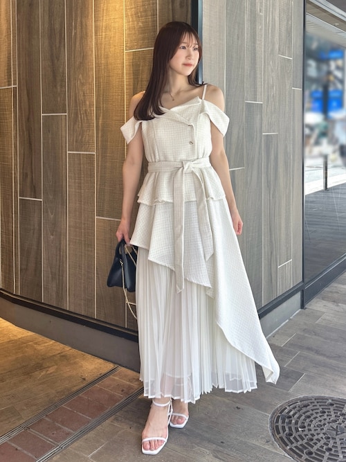 dazzlin ダズリン アシメプリーツトレンチワンピース ミックス Sサイズ