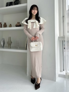 「アイテム（ワンピース）」を使った、kahoさん（レディース・154cm）の秋コーディネート