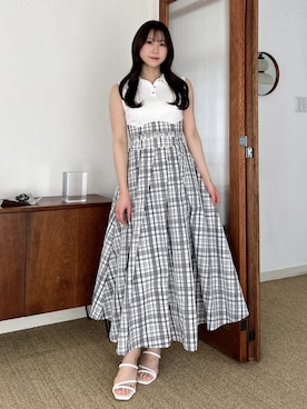 「チェックワンピース」｜kahoさん（レディース・154cm）の春コーディネート