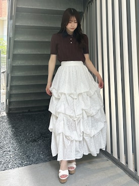 「ケーブルニット」｜kahoさん（レディース・154cm）の夏コーディネート