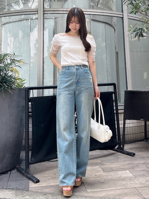 【全3色】オフショルダーカットソー　ベージュ スカイブルー ブラック【250627top1】( lam )(250626) nanamica ONLINE STORE│