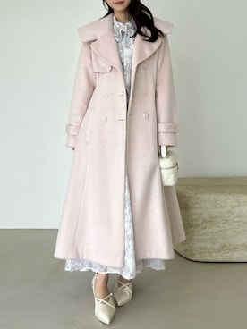 「アイテム（その他アウター、ピンク系）」を使った、kahoさん（レディース・154cm）の秋コーディネート