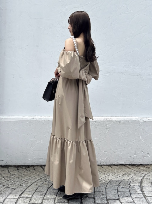 吉田朱里】パール2wayボリュームワンピース（ワンピース）｜dazzlin