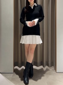 POLO BCSコラボ】シャツレイヤードニットミニワンピース ※BEIGE WEB