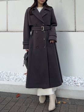 「アイテム（トレンチコート）」を使った、kahoさん（レディース・154cm）の秋コーディネート