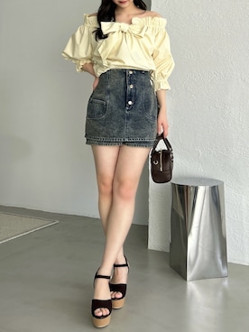 「dazzlin（ダズリン）のアイテム（トップス）」を使った、kahoさん（レディース・154cm）の春コーディネート