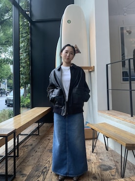 「アイテム（デニムスカート）」を使った、Kisaraさん（レディース・153cm・20代）の秋コーディネート