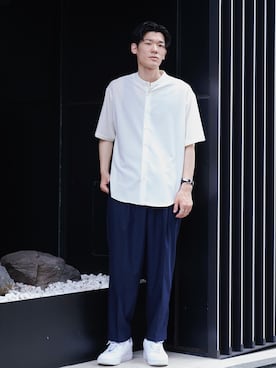 「UNITED TOKYO（ユナイテッドトウキョウ）のアイテム（シャツ/ブラウス）」を使った、Asami Hareruyaさん（メンズ・182cm）の夏コーディネート