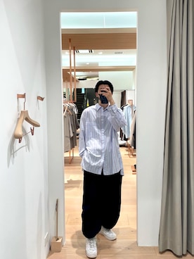 「PUBLIC TOKYO（パブリックトウキョウ）のアイテム（パンツ）」を使った、Asami Hareruyaさん（メンズ・182cm）の夏コーディネート