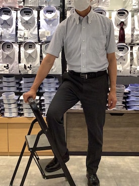 「TOKYO SHIRTS（トウキョウシャツ）のアイテム（ベルト）」を使った、BRICK HOUSE by Tokyo Shirts 岡崎イオンモール店さん（メンズ・172cm）の夏コーディネート