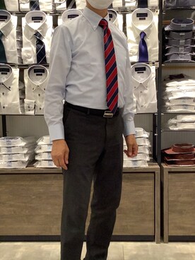 「TOKYO SHIRTS（トウキョウシャツ）のアイテム（ベルト）」を使った、BRICK HOUSE by Tokyo Shirts 岡崎イオンモール店さん（メンズ・172cm）の秋コーディネート