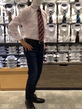 「アイテム（ネクタイ）」を使った、BRICK HOUSE by Tokyo Shirts 岡崎イオンモール店さん（メンズ・172cm）の秋コーディネート