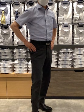 「アイテム（ビジネスシャツ）」を使った、BRICK HOUSE by Tokyo Shirts 岡崎イオンモール店さん（メンズ・172cm）の春コーディネート