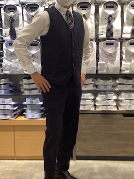 「ベストコーデ」｜「アイテム（フォーマルスーツ/小物）」を使った、BRICK HOUSE by Tokyo Shirts 岡崎イオンモール店さん（メンズ・172cm）の秋コーディネート