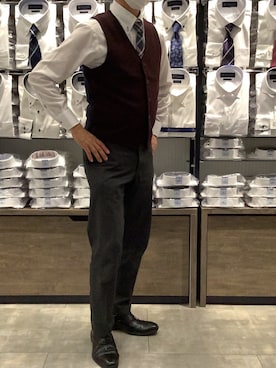 「アイテム（フォーマルスーツ/小物）」を使った、BRICK HOUSE by Tokyo Shirts 岡崎イオンモール店さん（メンズ・172cm）の秋コーディネート