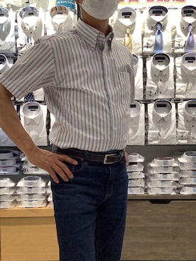 「アイテム（ビジネスシャツ）」を使った、BRICK HOUSE by Tokyo Shirts 岡崎イオンモール店さん（メンズ・172cm）の春コーディネート