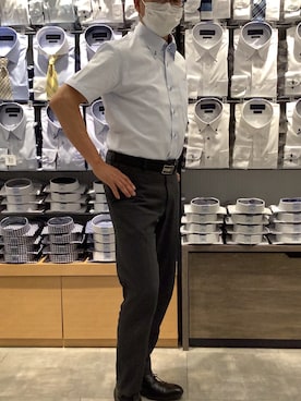 「TOKYO SHIRTS（トウキョウシャツ）のアイテム（ベルト）」を使った、BRICK HOUSE by Tokyo Shirts 岡崎イオンモール店さん（メンズ・172cm）の夏コーディネート