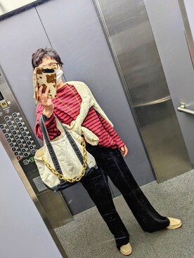 「GOOD GRIEF（グッドグリーフ）のアイテム」を使った、MINAさん（レディース・166cm）の春コーディネート