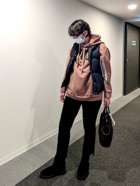 「MOTHER DENIM（マザーデニム）のアイテム」を使った、MINAさん（レディース・166cm）の冬コーディネート