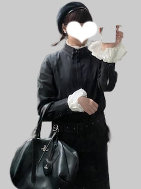 「バーバリー」｜「アイテム（ハンチング/ベレー帽）」を使った、にょろんさん（レディース・163cm）の春コーディネート