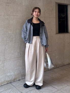 「Ungrid（アングリッド）のアイテム」を使った、瀬川百花さん（レディース・156cm）の夏コーディネート