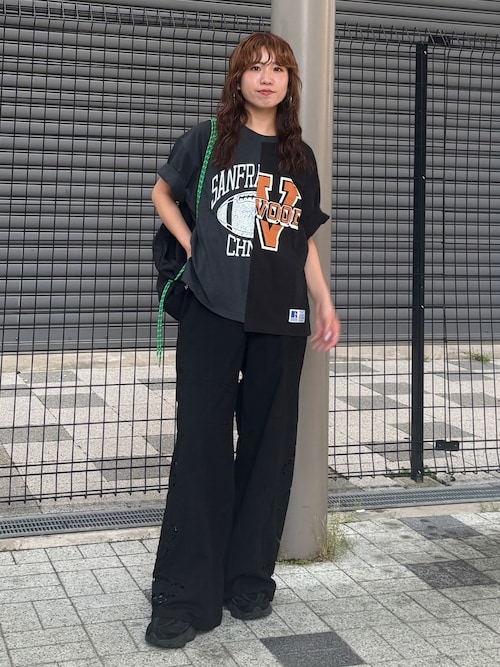 Ungrid - アングリッド オーバーサイズTシャツ セール】RUSSELL別注 リメイクロゴTee（Tシャツ/カットソー