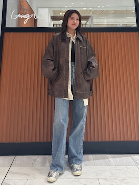 「アイテム（ブルゾン）」を使った、瀬川百花さん（レディース・156cm）の秋コーディネート