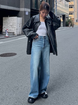 「Ungrid（アングリッド）のアイテム（ブルゾン）」を使った、瀬川百花さん（レディース・156cm）の秋コーディネート