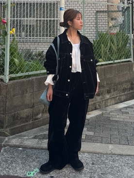 「アイテム（デニムジャケット）」を使った、瀬川百花さん（レディース・156cm）の夏コーディネート