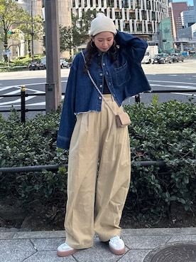 「Ungrid（アングリッド）のアイテム（パンツ）」を使った、瀬川百花さん（レディース・156cm）の冬コーディネート