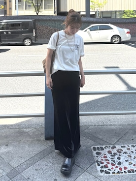「Ungrid（アングリッド）のアイテム（スカート）」を使った、瀬川百花さん（レディース・156cm）の夏コーディネート