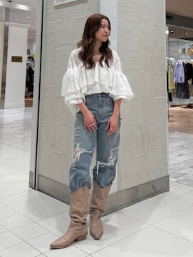 「Ungrid（アングリッド）のアイテム（シューズ）」を使った、瀬川百花さん（レディース・156cm）の春コーディネート
