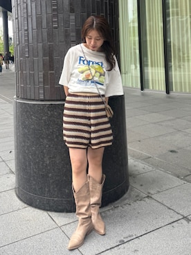 「Ungrid（アングリッド）のアイテム（シューズ）」を使った、瀬川百花さん（レディース・156cm）の春コーディネート