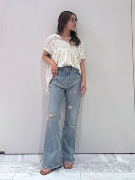 「Ungrid（アングリッド）のアイテム」を使った、瀬川百花さん（レディース・156cm）の夏コーディネート