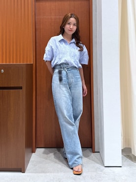「Ungrid（アングリッド）のアイテム」を使った、瀬川百花さん（レディース・156cm）の夏コーディネート