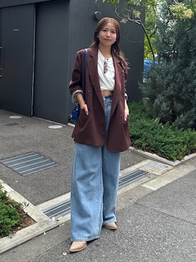 「Ungrid（アングリッド）のアイテム」を使った、瀬川百花さん（レディース・156cm）の夏コーディネート