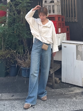 「アイテム（その他雑貨、イエロー系）」を使った、瀬川百花さん（レディース・156cm）の夏コーディネート