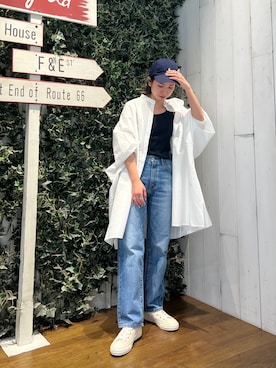 「コンバース ハイカット」｜瀬川百花さん（レディース・156cm）の冬コーディネート