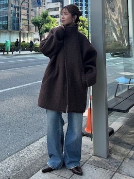 「アイテム（その他アウター）」を使った、瀬川百花さん（レディース・156cm）の秋コーディネート
