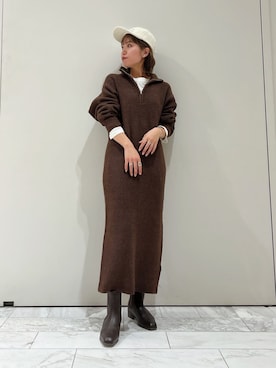 「綺麗めコーデ」｜「アイテム（キャップ）」を使った、瀬川百花さん（レディース・156cm）の秋コーディネート